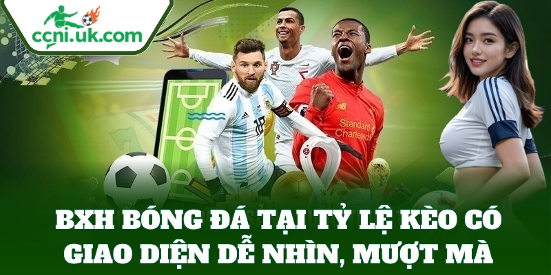 BXH Bóng Đá 2 BXH Bóng Đá có giao diện dễ nhìn, mượt mà
