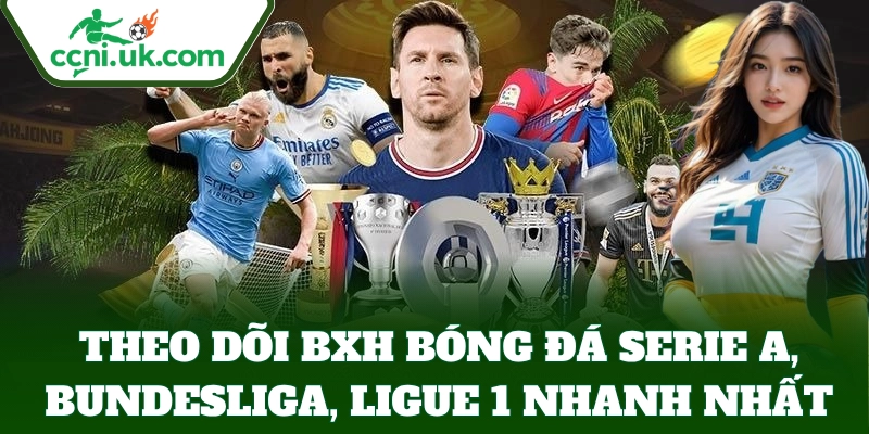 BXH Bóng Đá 5 Theo dõi BXH Bóng Đá Serie A, Bundesliga, Ligue 1 nhanh nhất