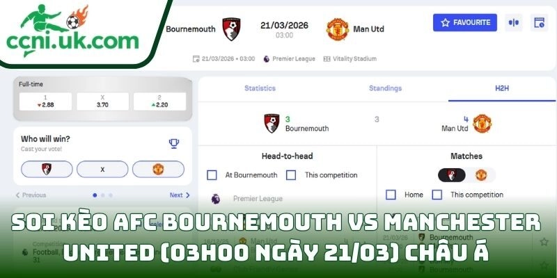 Soi kèo AFC Bournemouth vs Manchester United (03h00 ngày 21/03) giải Ngoại hạng Anh 2 Soi kèo AFC Bournemouth vs Manchester United (03h00 ngày 21/03) châu Á