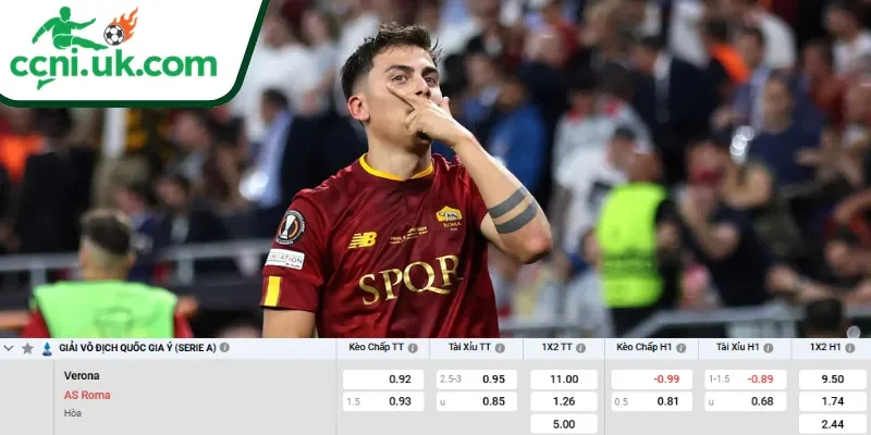 Chi tiết kèo Hellas Verona vs AS Roma (01h45 ngày 25/05)